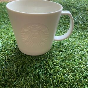 2015 Starbucks 12 oz Logo Mermaid Matte White Anniversary Mug
